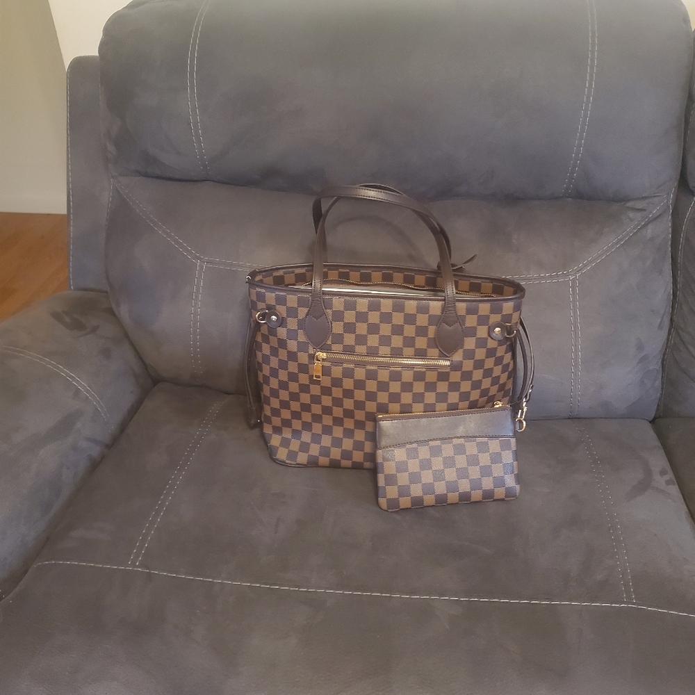 Checkered Print Tote